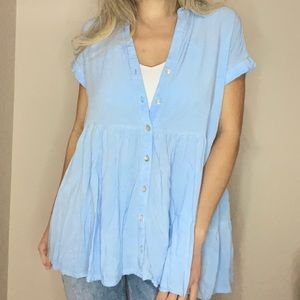 Light blue baby doll blouse